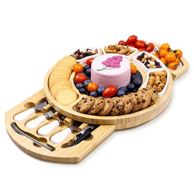Taulers de plat de fruita i formatge de bambú